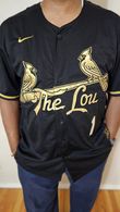 Men's Ozzie Smith St. Louis Cardinals 2024 City Connect Whitey Herzog Patch Vapor Premier Limited Black Gold Jersey V2 - All Stitched photo review