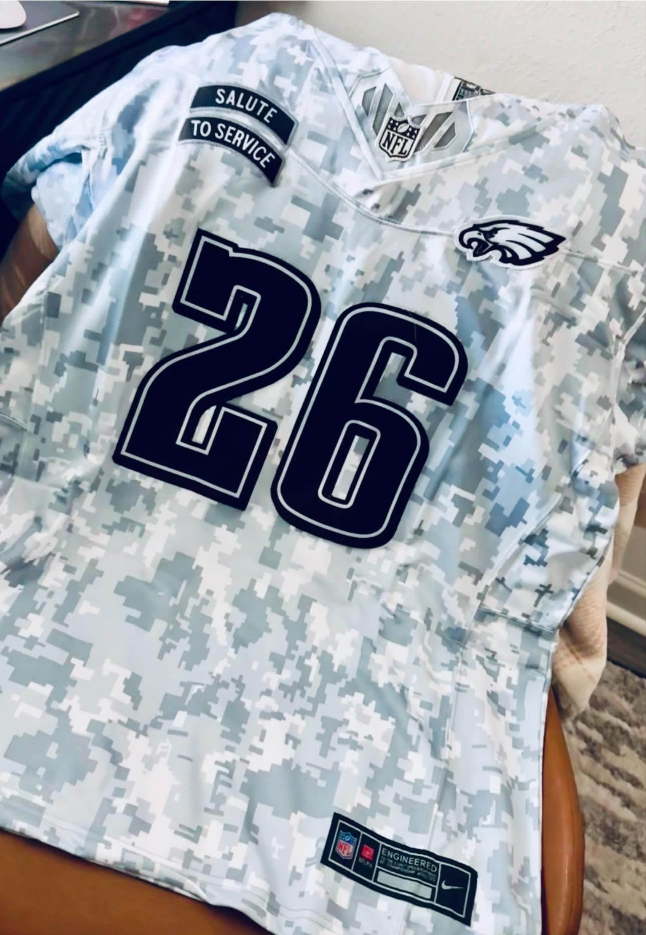 Men's Seattle Seahawks 2024 Salute to Service Vapor Limited Custom Custom Jersey - Arctic Camo - All Stitched photo review