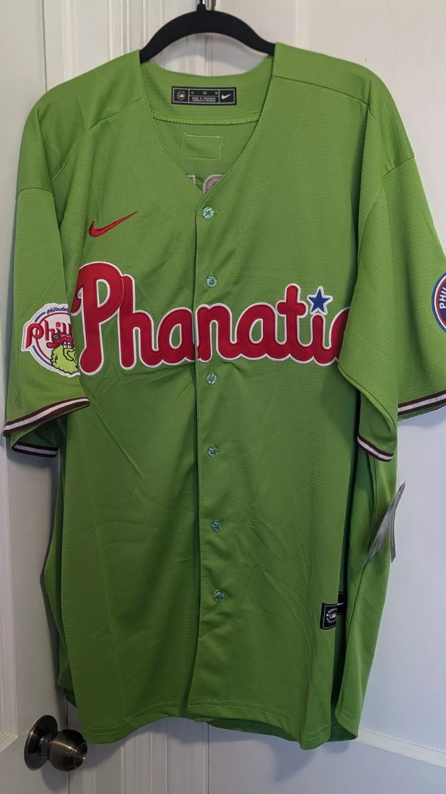 Youth's Bryson Stott Philadelphia Phillies Phanatic Patch Vapor Premier Limited Green Jersey - All Stitched photo review