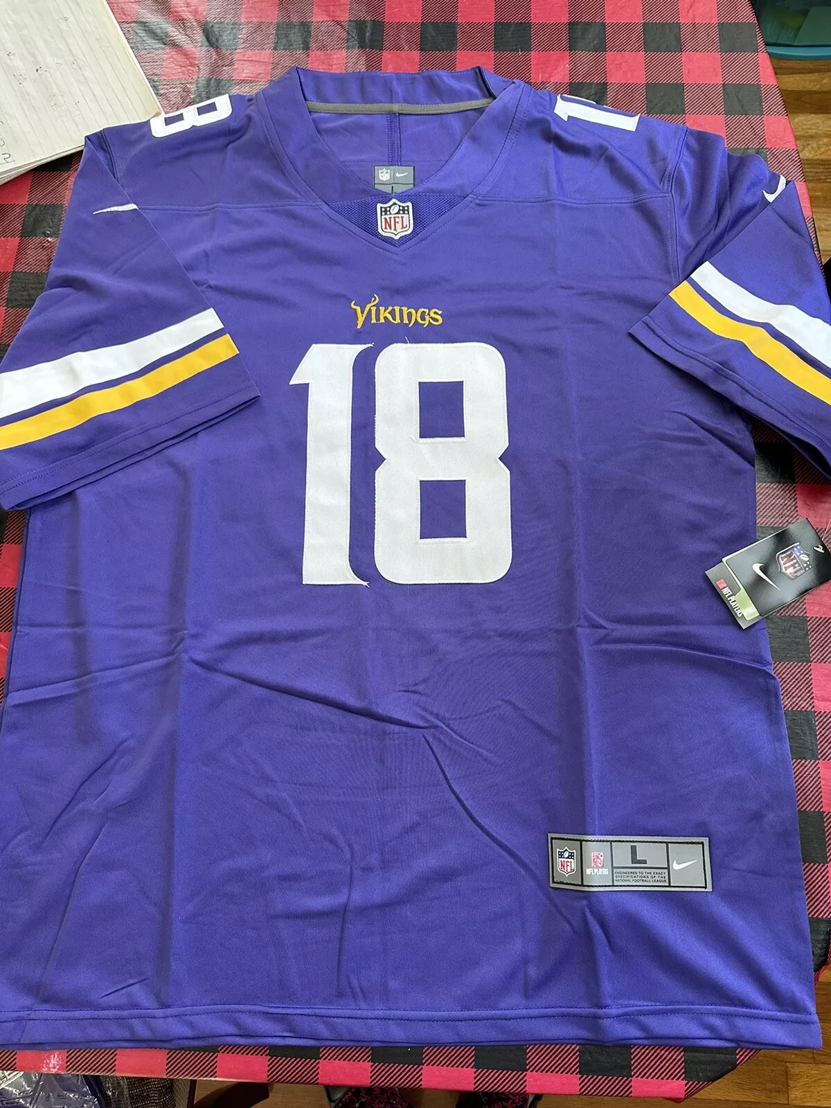 Minnesota Vikings #18 Justin Jefferson Purple Team Color Youth Stitched NFL Vapor Untouchable Jersey photo review